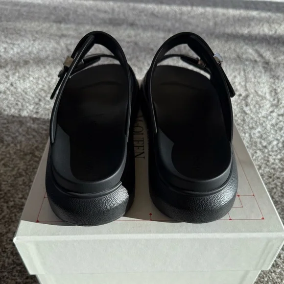 Alexander McQueen Men's Hybrid Slides Size 45/12Black and Silver